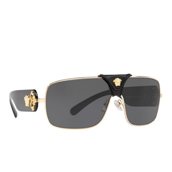 Versace unisex la Medusa Tinted logo monogram aviator sunglasses NWB - Picture 3 of 12